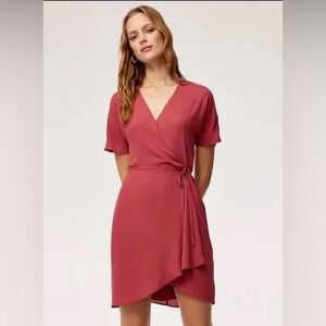 Aritzia Silky Rose Wrap Dress